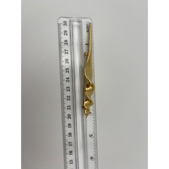 Gold Tone Shell Brooch 4" - Picture 6 of 6